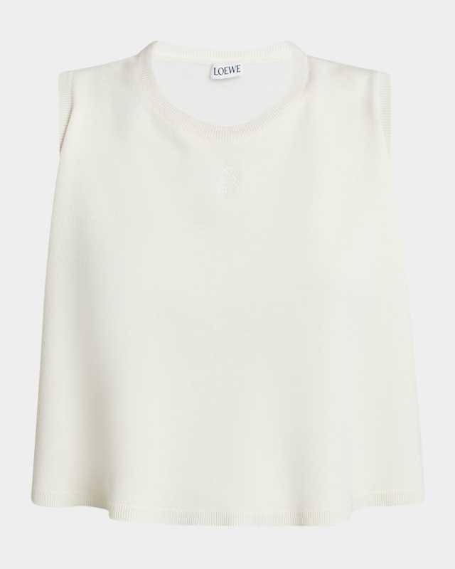 Double-Layer Anagram Sleeveless Wool Sweat